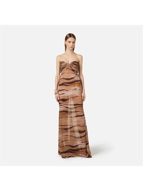 Red Carpet Dress with Tiger Print ELISABETTA FRANCHI | ABR5562E2.470